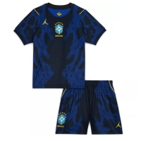 Camiseta Brasil Segunda Equipación Replica Mundial 2026 para niños mangas cortas (+ Pantalones cortos)